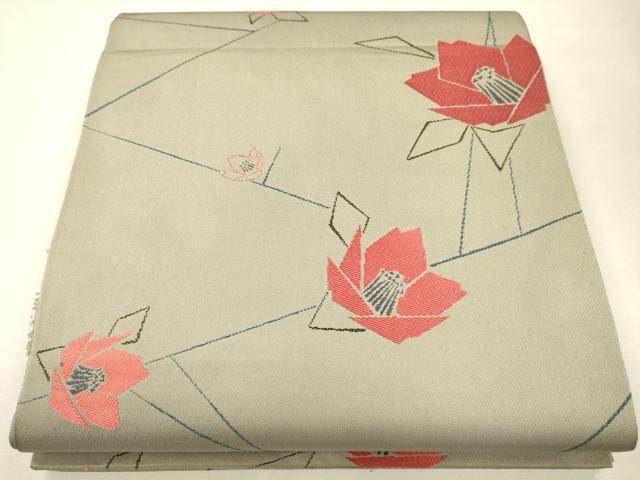 平和屋着物●六通柄 本袋帯 草木染 舞花文 正絹 逸品 CAAJ0858eg