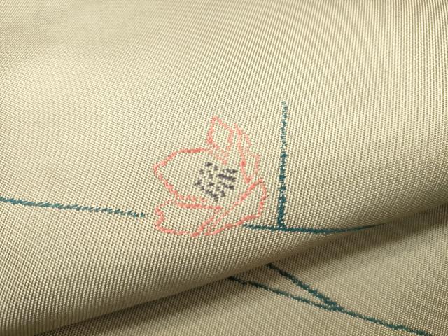 平和屋着物●六通柄 本袋帯 草木染 舞花文 正絹 逸品 CAAJ0858eg