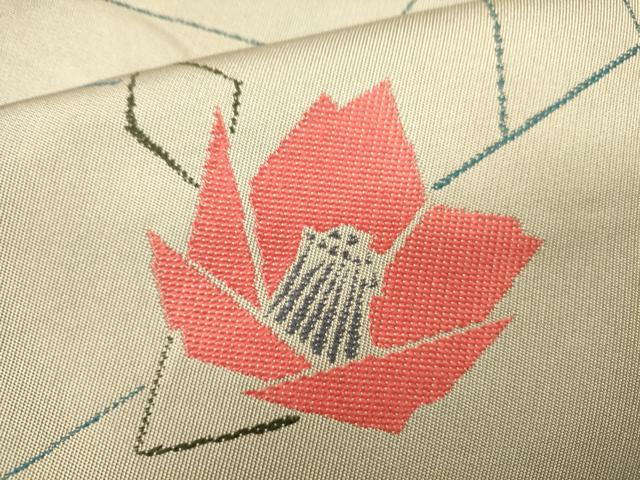 平和屋着物●六通柄 本袋帯 草木染 舞花文 正絹 逸品 CAAJ0858eg
