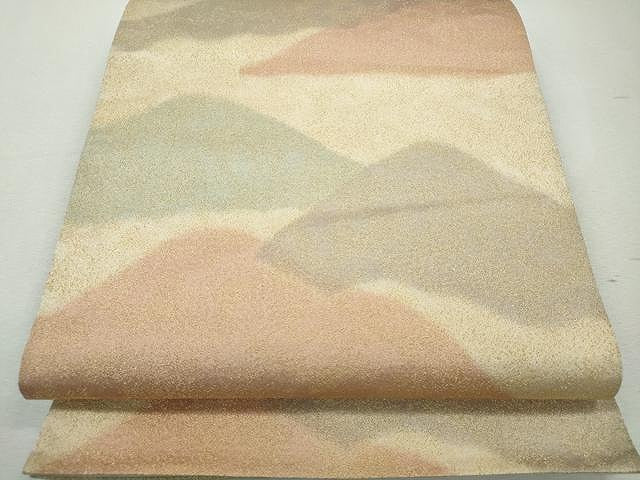 平和屋着物◎全通柄袋帯 砂子綴れ 雲取り文 金糸 正絹 逸品 CAAJ4809yk