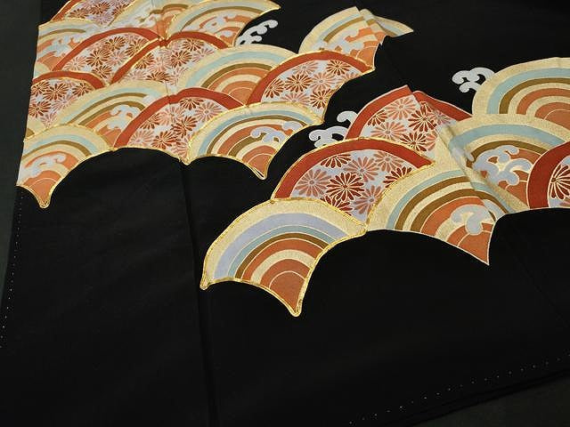 平和屋着物■豪華黒留袖 駒刺繍 青海波 金彩 正絹 逸品 CAAJ5111yk