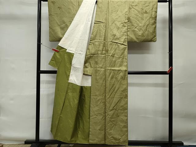 平和屋着物■上質なお召 舞葉文 正絹 逸品 CAAJ5126yk