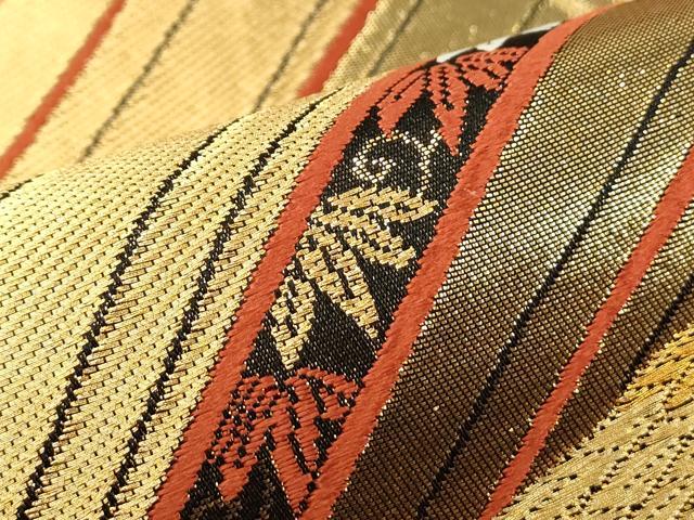平和屋着物●六通柄袋帯 唐織 鳳凰花文 金銀糸 正絹 逸品 CAAJ9483th