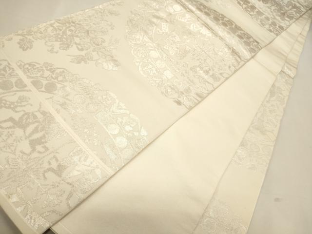 平和屋着物◎六通柄 本袋帯 絵皿狩猟文 銀糸 逸品 CAAJ9618oy