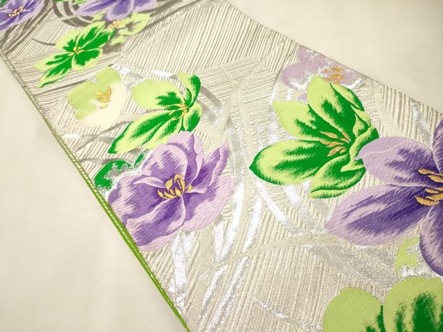 平和屋着物◎六通柄袋帯 唐織 杜若 金銀糸 逸品 CAAJ9690oy