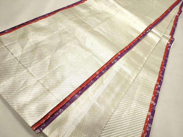 平和屋着物◎全通柄袋帯 斜線文 銀糸 正絹 逸品 CAAJ9865oy