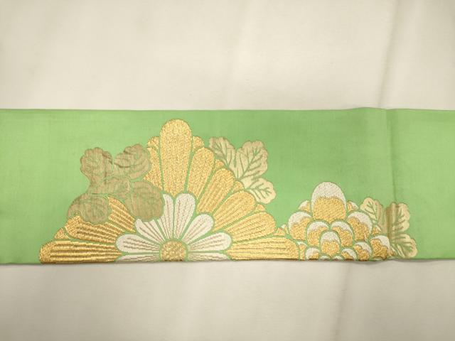 平和屋着物◎九寸名古屋帯 菱花文 金銀糸 正絹 逸品 CAAJ9931oy