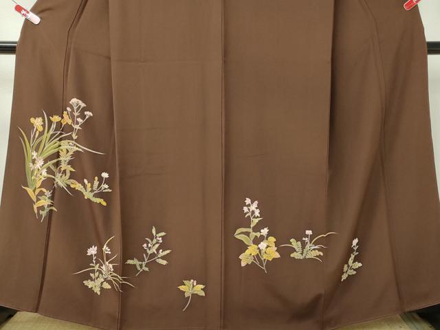 平和屋着物●訪問着 刺繍 草花文 金彩 正絹 逸品 CAAK8365ev