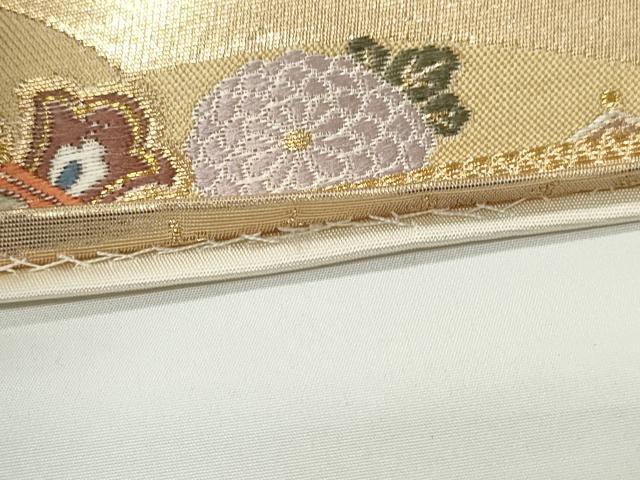平和屋着物■六通柄袋帯 冊子鳳凰花丸文 正絹 逸品 CAAL0143ng