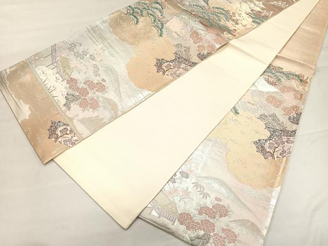 平和屋着物◎六通柄袋帯 桃山絵巻 金糸 正絹 逸品 CAAL2462ua