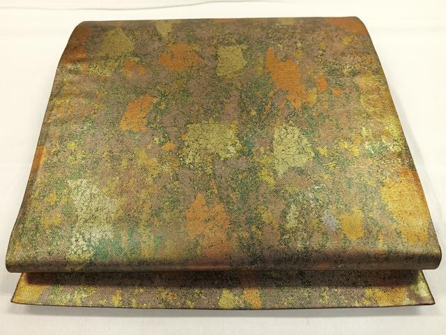 平和屋着物◎六通柄袋帯 霞文 引箔 正絹 逸品 CAAL2567ua