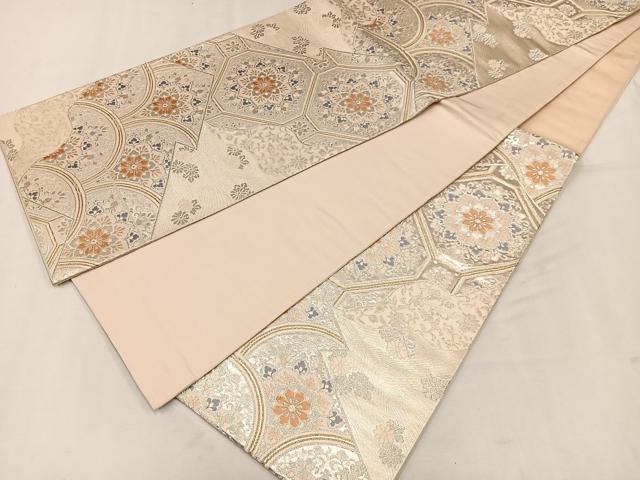 平和屋着物◎六通柄袋帯 綾織錦 唐織 蜀江花文 金銀糸 正絹 逸品 CAAL2594ua