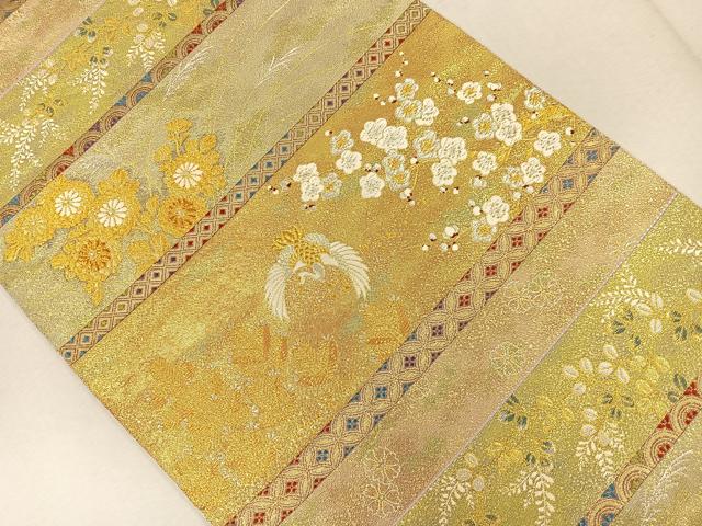 平和屋着物◎六通柄袋帯 王朝蒔絵 金銀糸 引箔 正絹 逸品 CAAL2616ua