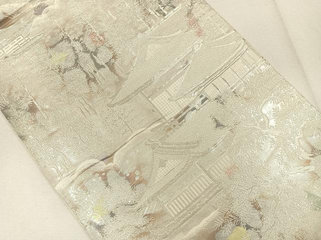 平和屋着物◎六通柄袋帯 古京錦 風景文 二重引箔 正絹 逸品 CAAL2633ua