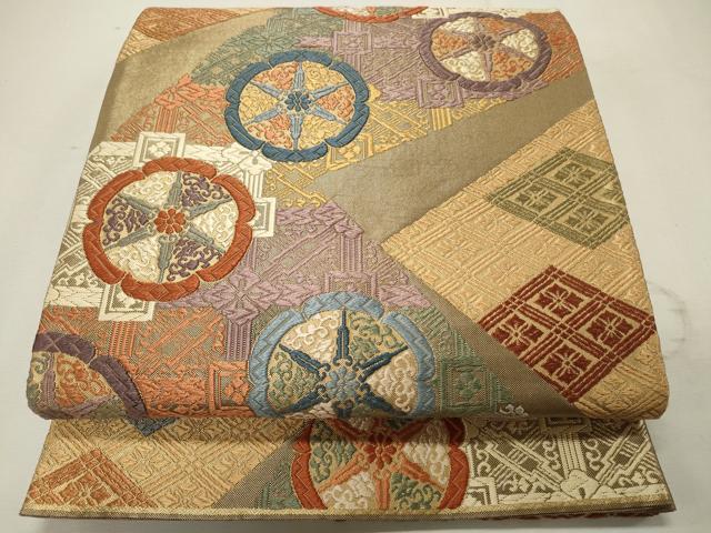 平和屋着物■六通柄袋帯 唐織 切嵌吉祥文 金糸 正絹 逸品 CAAL2859in