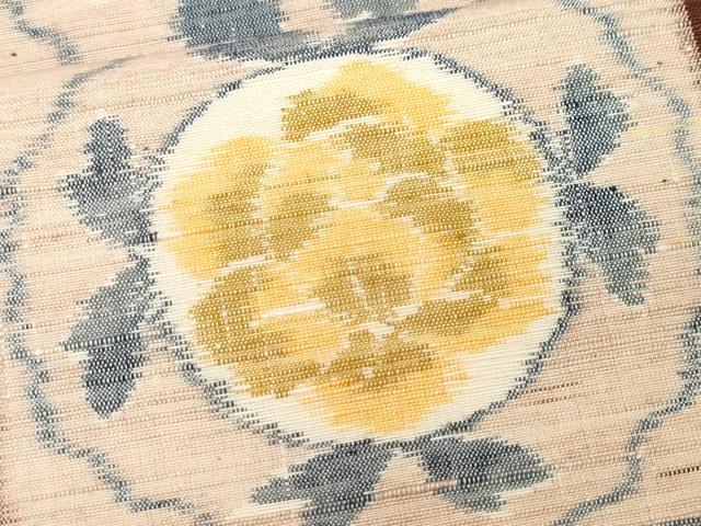 平和屋着物■全通柄袋帯 紬地 草花間道 正絹 逸品 CAAL3980ch