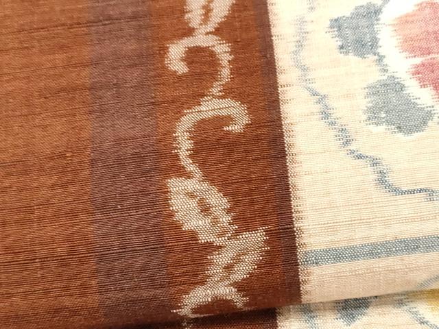 平和屋着物■全通柄袋帯 紬地 草花間道 正絹 逸品 CAAL3980ch