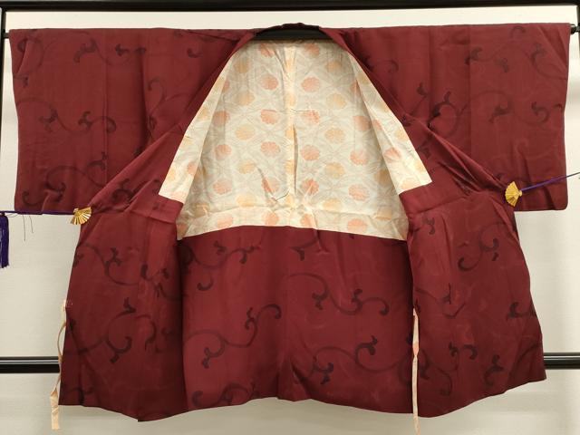平和屋着物■道行コート 唐草文 正絹 逸品 CAAL4415dy
