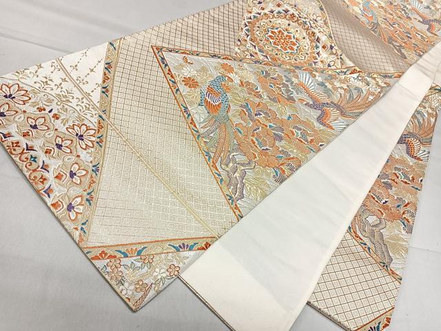 平和屋着物◎六通柄袋帯 切嵌正倉院花文 金糸 正絹 逸品 CAAL5614kb