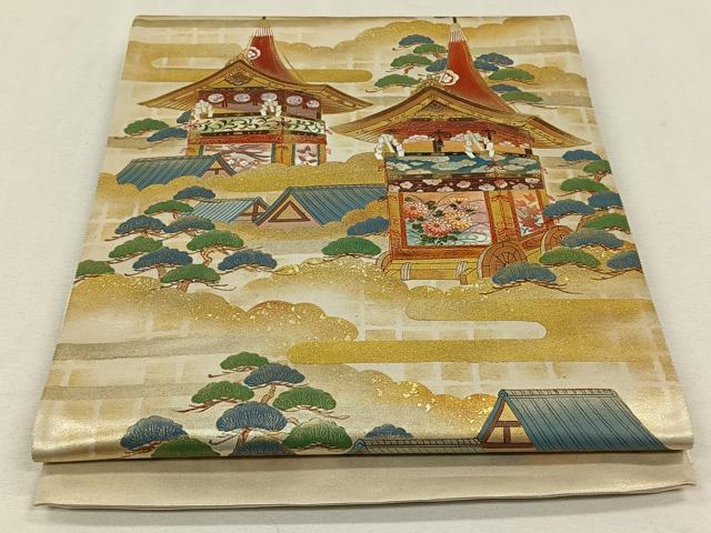 平和屋着物◎六通太鼓柄袋帯 作家物 鉾 枝松文 金彩 正絹 逸品 CAAL6453qv
