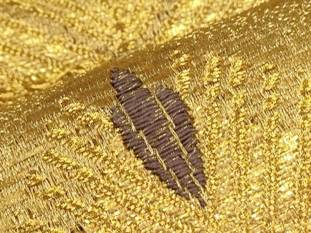 平和屋着物●六通柄袋帯 舞花松葉文 金糸 正絹 逸品 CAAL8105th