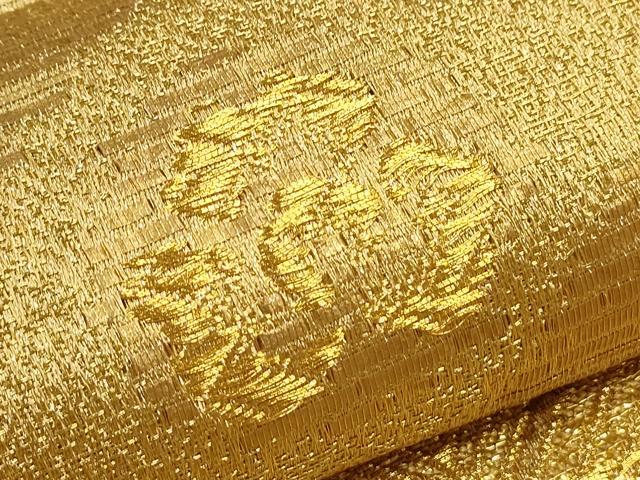 平和屋着物●六通柄袋帯 舞花松葉文 金糸 正絹 逸品 CAAL8105th