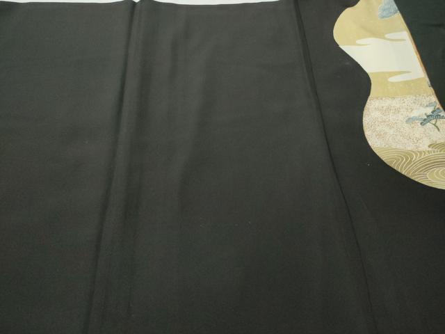 平和屋着物■豪華黒留袖 駒刺繍 御所車枝松文 暈し染め 金彩 正絹 逸品 CAAM1591ev