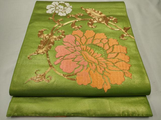 平和屋着物■太鼓柄袋帯 唐織 総刺繍 駒刺繍 正絹 逸品 CAAM8027in