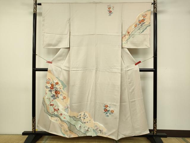 平和屋着物□訪問着 刺繍 道長枝花文 金彩 正絹 逸品 未使用