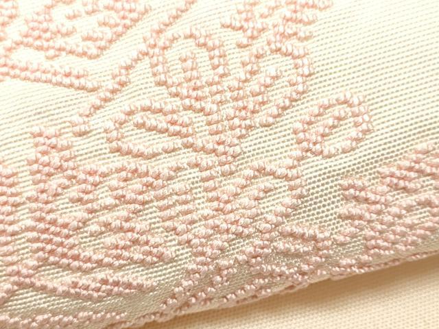 平和屋着物■太鼓柄袋帯 総刺繍 吉祥花文 正絹 逸品 CAAO0946ch