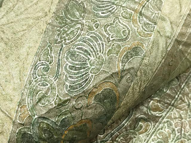平和屋着物●六通柄袋帯 向かい鳥花丸文 金彩 正絹 逸品 CAAO7040th