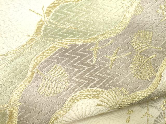 平和屋着物●六通柄袋帯 唐織 流水花鳥文 金銀糸 正絹 逸品 CAAO7427eg