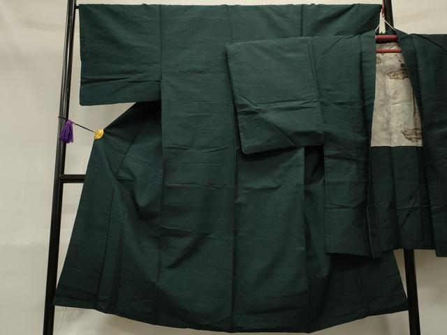 平和屋着物■男性 紬 アンサンブル 霞文 正絹 逸品 CAAO8474id