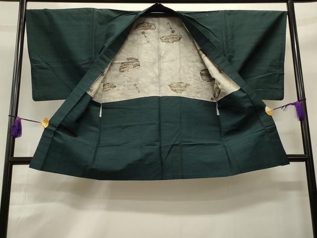 平和屋着物■男性 紬 アンサンブル 霞文 正絹 逸品 CAAO8474id