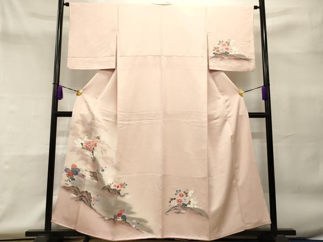 平和屋着物■訪問着 流水風景花文 暈し染め 金彩 正絹 逸品 CAAO8477id