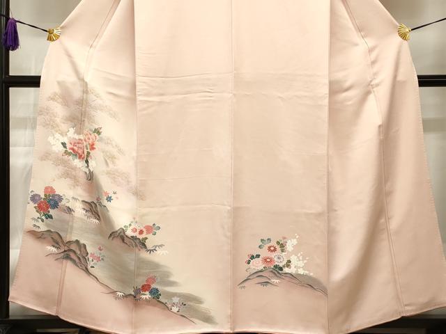 平和屋着物■訪問着 流水風景花文 暈し染め 金彩 正絹 逸品 CAAO8477id