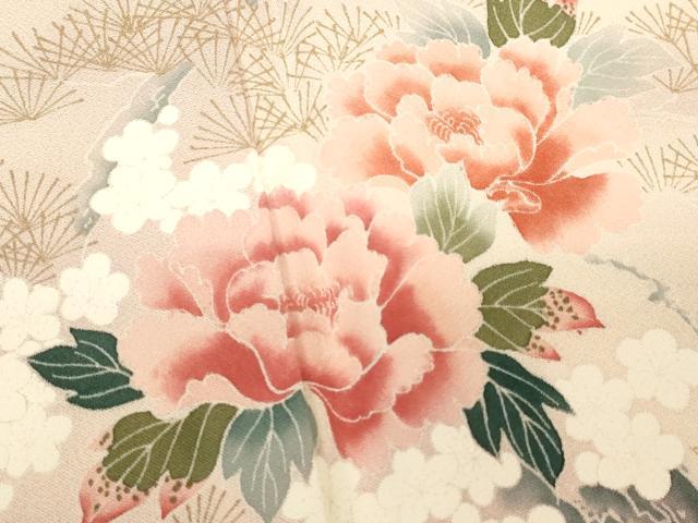 平和屋着物■訪問着 流水風景花文 暈し染め 金彩 正絹 逸品 CAAO8477id