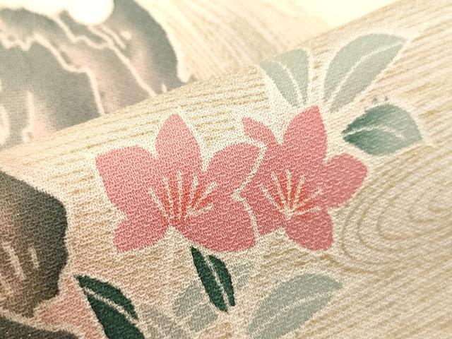 平和屋着物■訪問着 流水風景花文 暈し染め 金彩 正絹 逸品 CAAO8477id