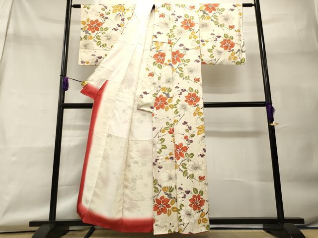 平和屋着物■上質な小紋 枝花文 金彩 正絹 逸品 CAAO8479id
