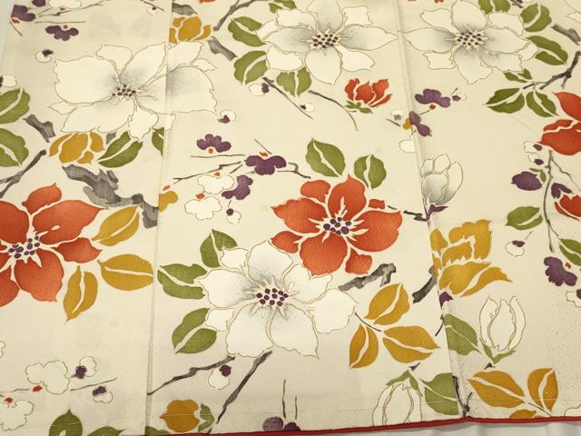 平和屋着物■上質な小紋 枝花文 金彩 正絹 逸品 CAAO8479id