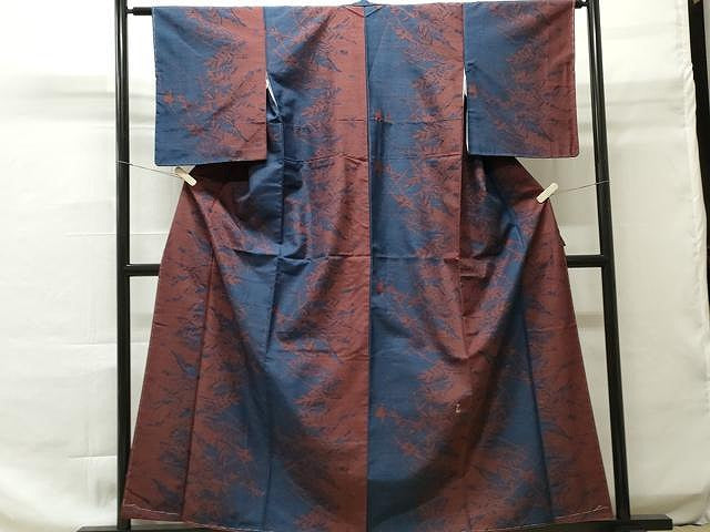 平和屋着物■上質な紬 枝葉文 正絹 逸品 未使用 CAAO9293yk