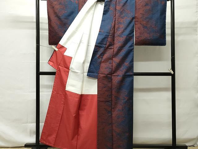 平和屋着物■上質な紬 枝葉文 正絹 逸品 未使用 CAAO9293yk