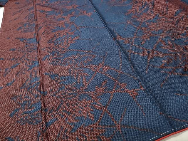 平和屋着物■上質な紬 枝葉文 正絹 逸品 未使用 CAAO9293yk