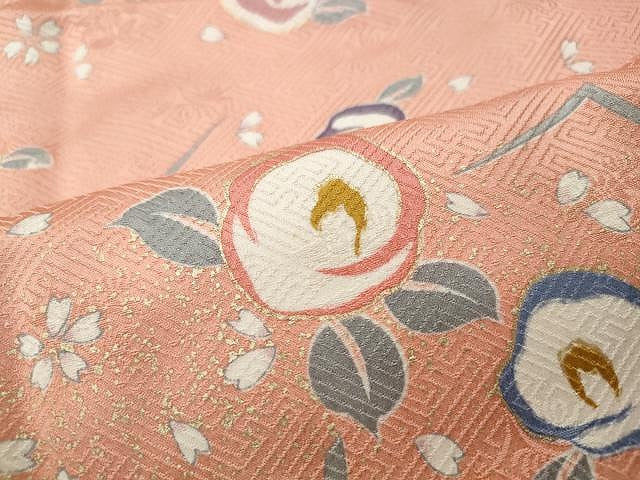 平和屋着物■上質な小紋 飛鶴舞桜文 金彩 正絹 逸品 CAAO9295yk