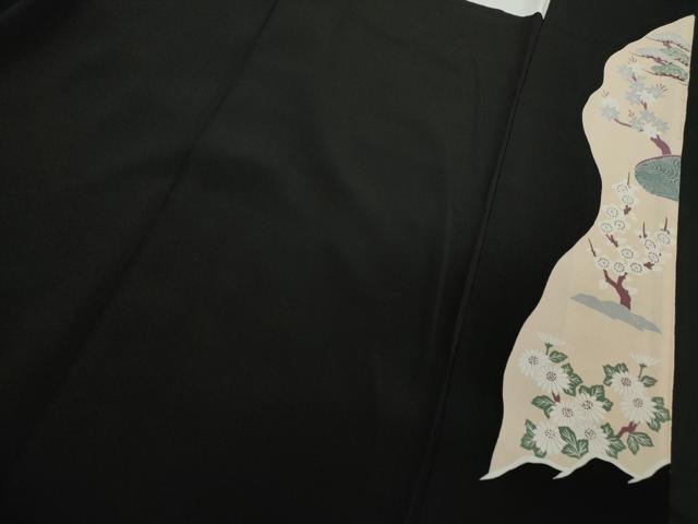 平和屋着物■豪華黒留袖 駒刺繍 風景文 金彩 正絹 逸品 CAAP1906ze