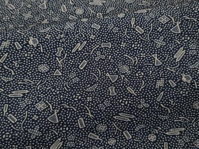 平和屋着物▽江戸小紋 単衣 宝尽くし小紋柄 正絹 逸品 CAAP5519ut