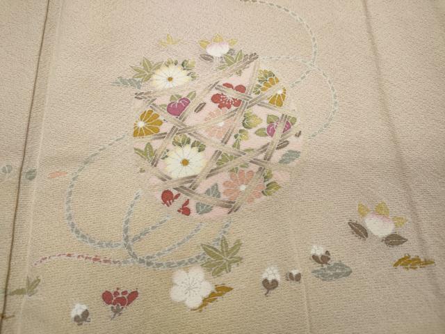 平和屋着物▽訪問着 単衣 花籠文 暈し染め 正絹 逸品 CAAP5590ut