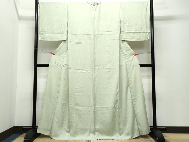 平和屋着物▽江戸小紋 単衣 鮫小紋柄 柳茶色 正絹 逸品 CAAP6373vf