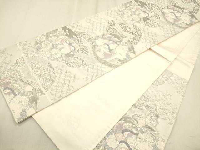 平和屋着物◎六通柄袋帯 清風鳳凰文 プラチナ箔 正絹 逸品 CAAP8219ft