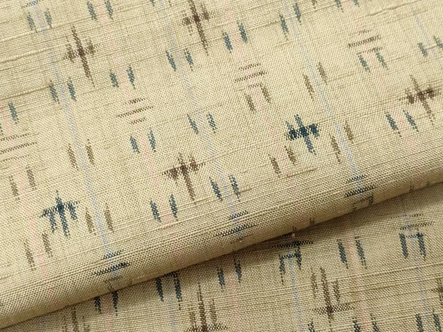 平和屋着物▽上質な紬 単衣 絣文様 正絹 逸品 CAAQ0007vf